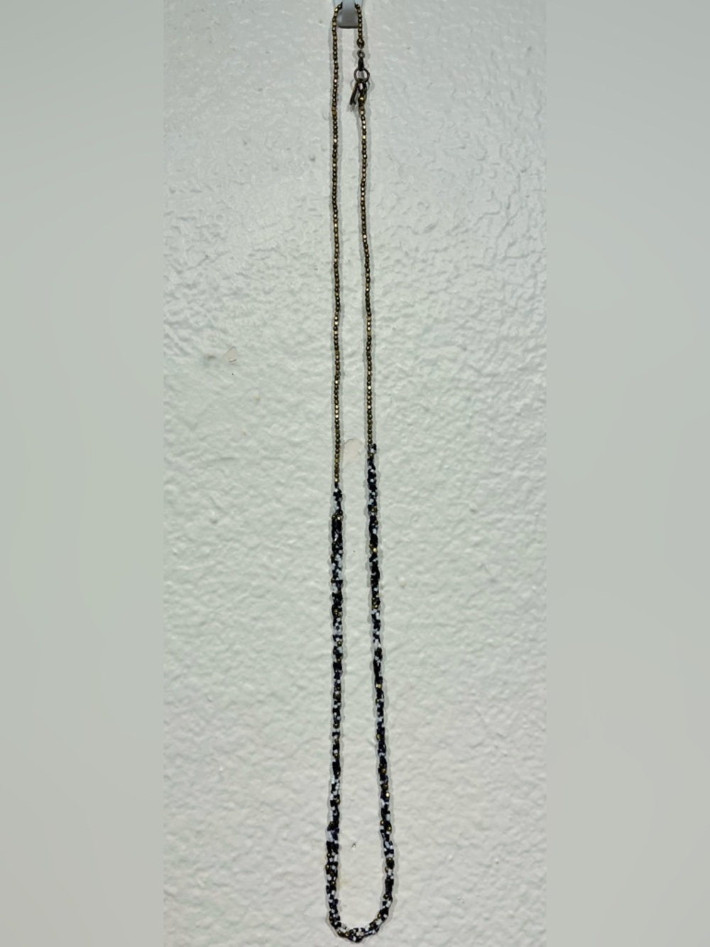 Club Monaco Black, White and Gold Beaded Necklace